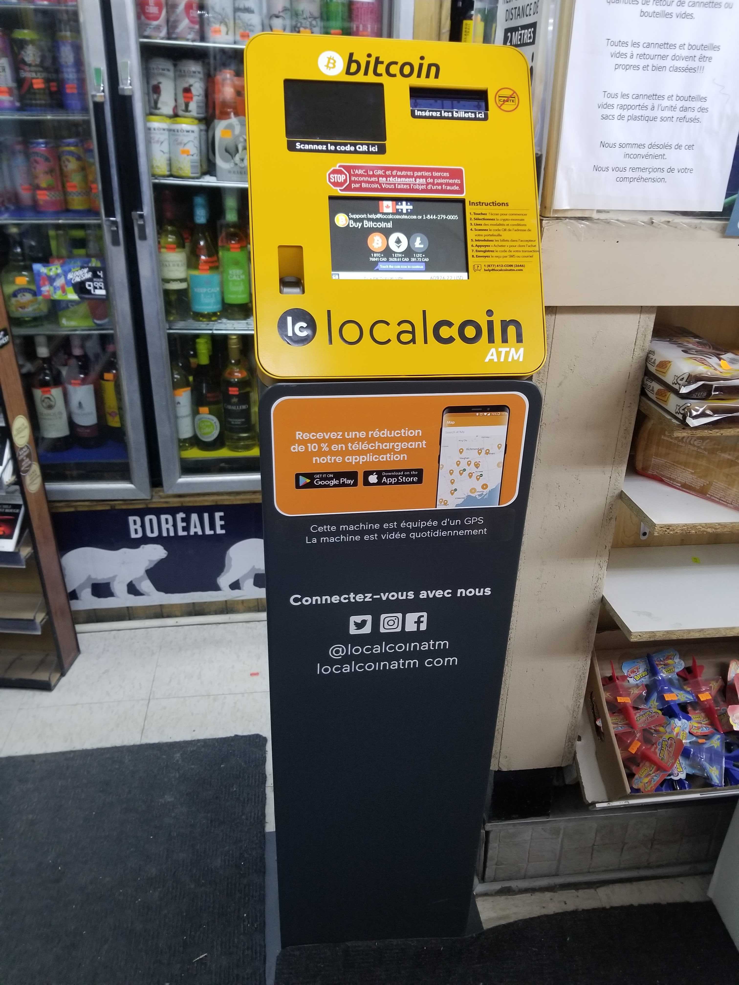 Distributeurs Bitcoin à Ontario St E & Visitation St | Localcoin